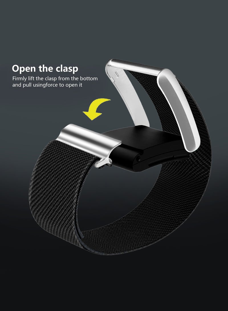 CATANES Replacement Nylon Band for Whoop 5.0 with Silver Clip, Adjustable Wrist Strap for Fitness and Daily Use, for Men & Women- Black - Image 5